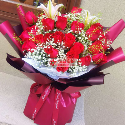 温州30朵红玫瑰百合，做你余生故事里的人