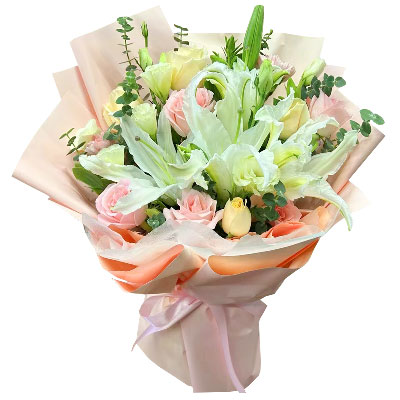 温州10朵玫瑰百合混搭，爱是难忘时刻